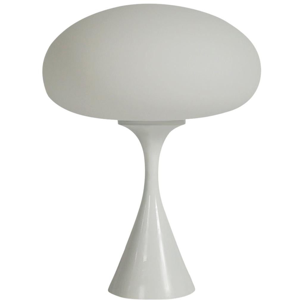 Mid-Century Modern Laurel Mushroom Table Lamp in White after Bill Curry