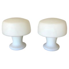Mid Century Modern Laurel Mushroom Table Lamps, a Pair