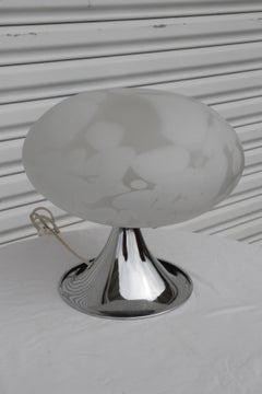 Mid-Century Modern Laurel Mushroom Table Lamps in Chrome / Silver