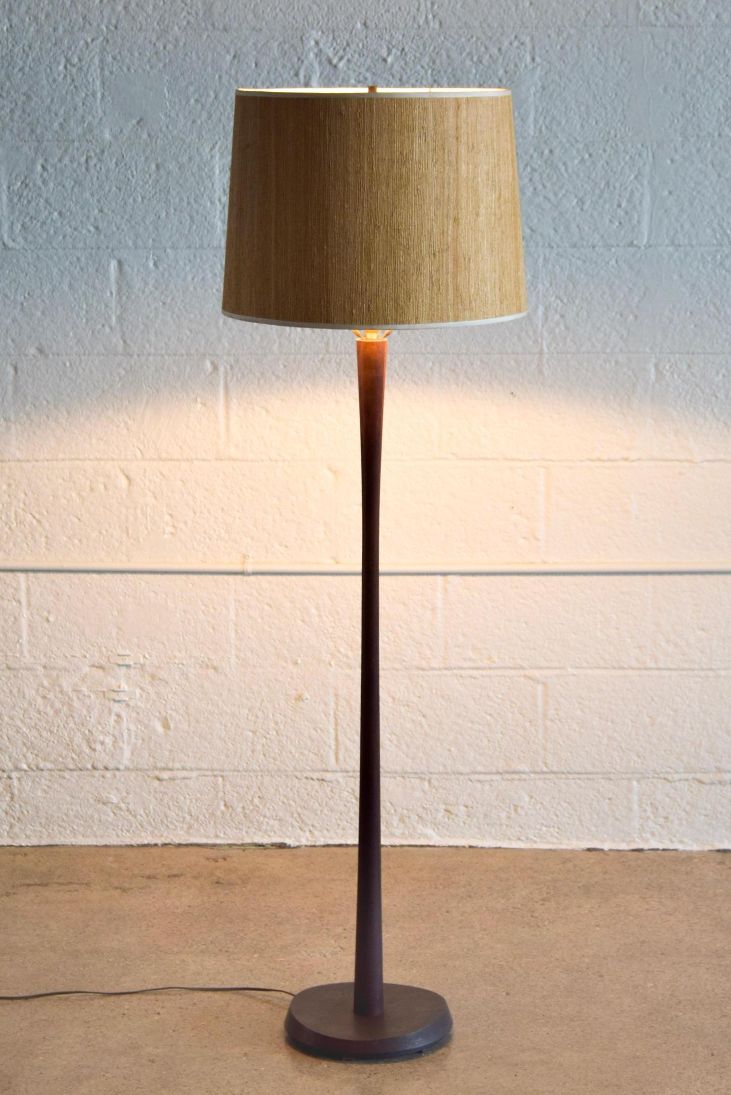 mid century wooden floor lamp