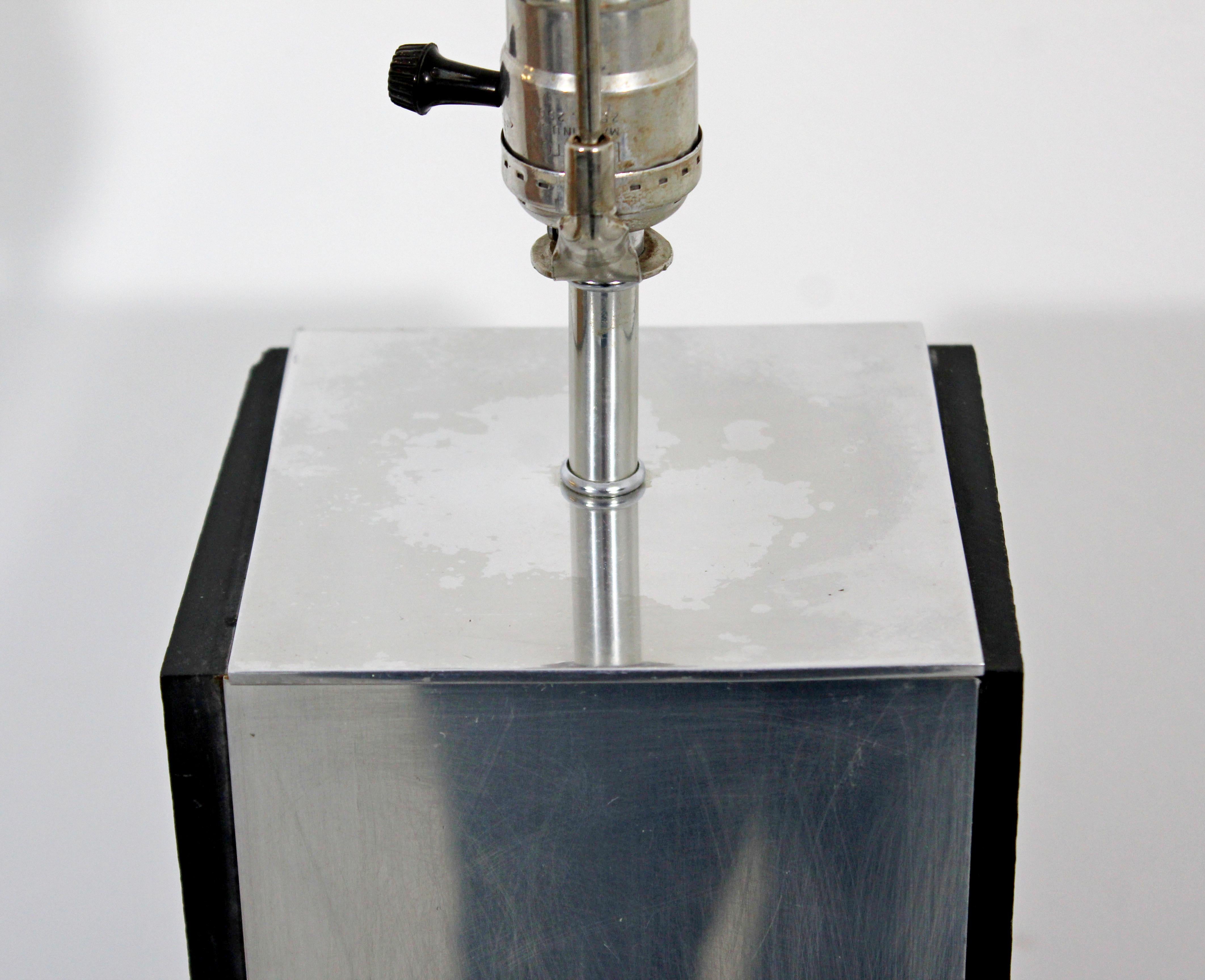 Late 20th Century Mid-Century Modern Laurel Slate and Polished Aluminum Table Lamp, 1970s