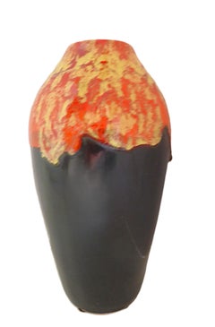 Mid Century Modern Lava Glaze Pottery Vase Hungary 1960s