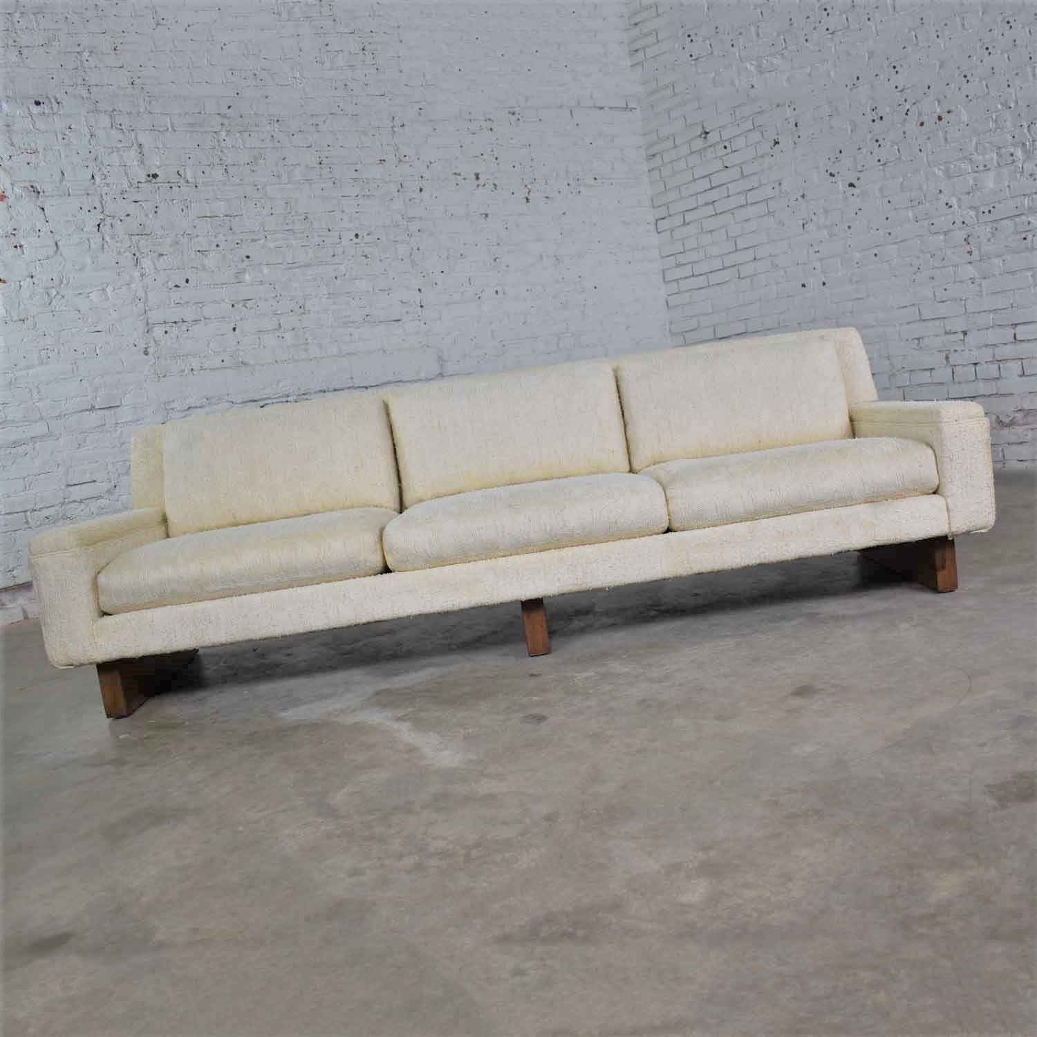 mid century white sofa