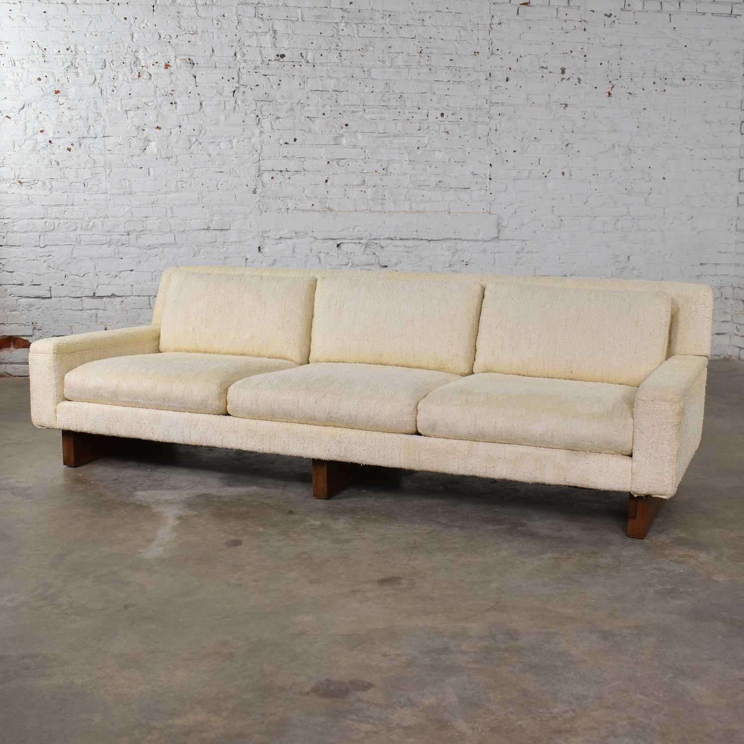 Fabric Mid-Century Modern Lawson Style White Sofa by Flair Division for Bernhardt