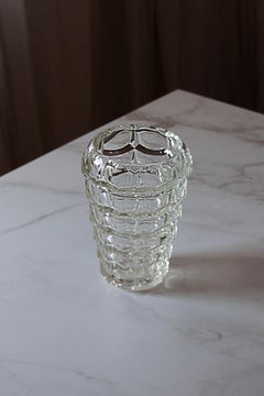 Mid-Century Modern Layered clear glass Crystal Murano Style Vase