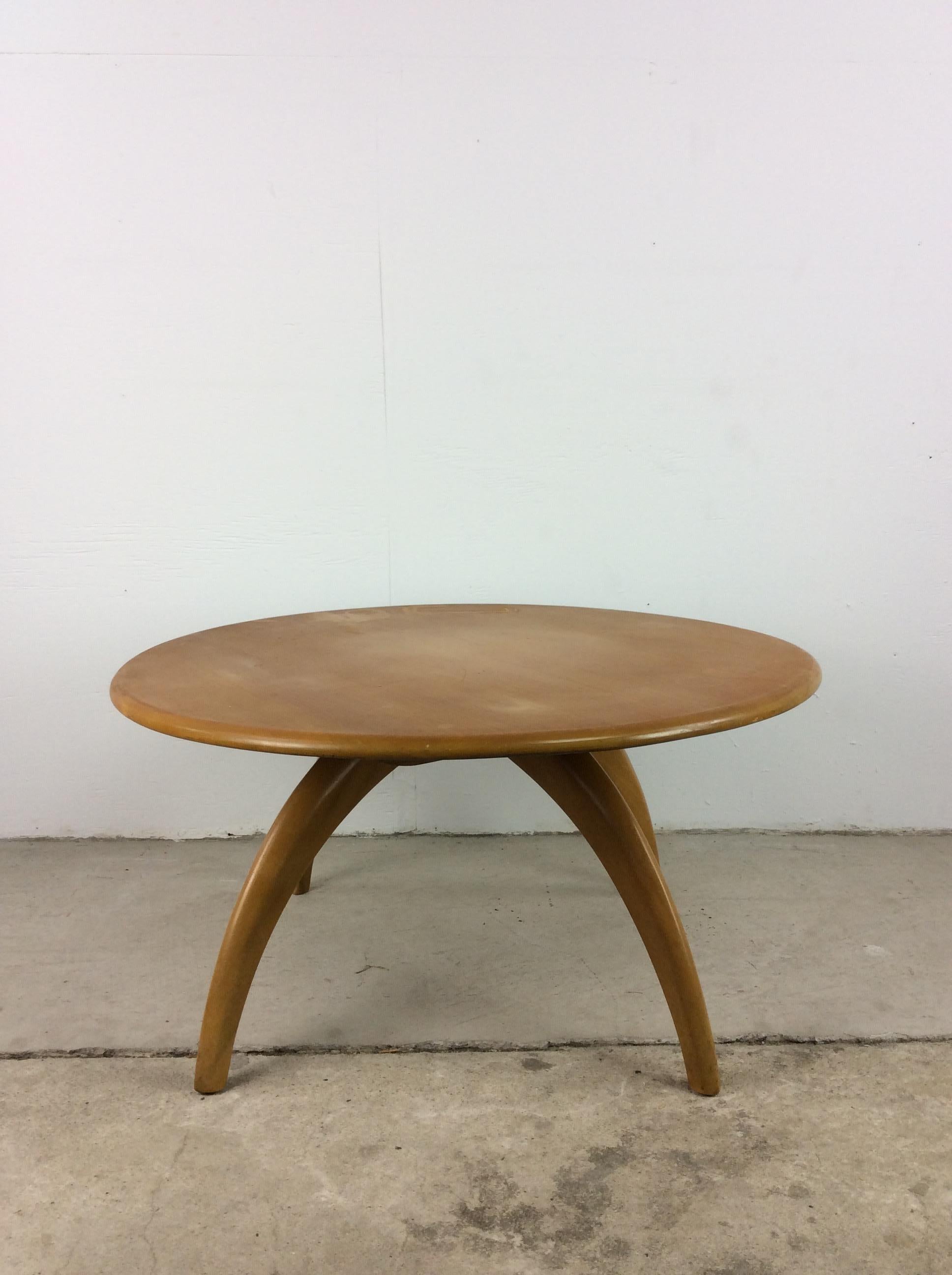 Mid Century Modern Lazy Susan Coffee Table by Heywood Wakefield For Sale 7