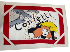 Moderne Mid-Century-Modern-Cocktail-Servietten aus Leder mit Moulin Rouge-Muster