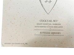 Tovaglioli da cocktail in lino Leacock della metà del secolo scorso con carrozze senza cavalli