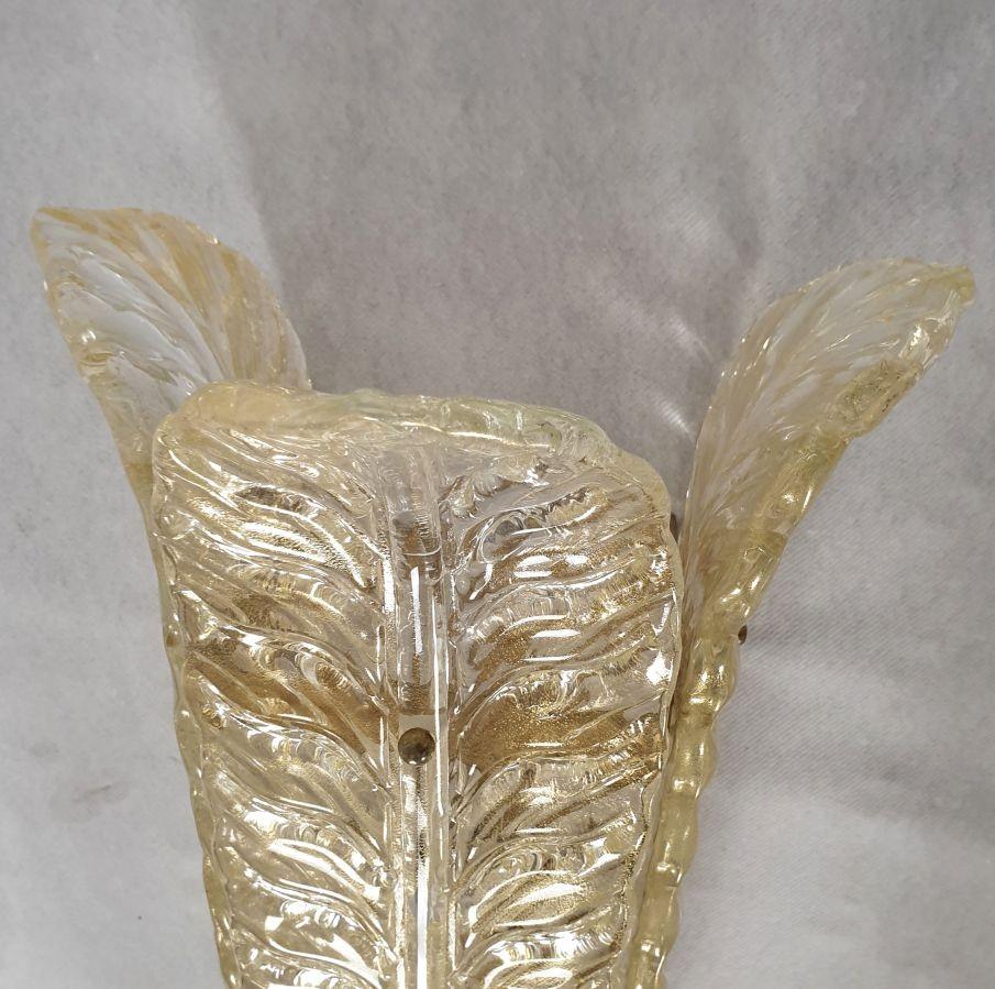 Apliques de cristal de Murano con hojas, modernos de mediados de siglo en venta 3