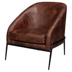 Mid Century Modern Leather Accent Chair