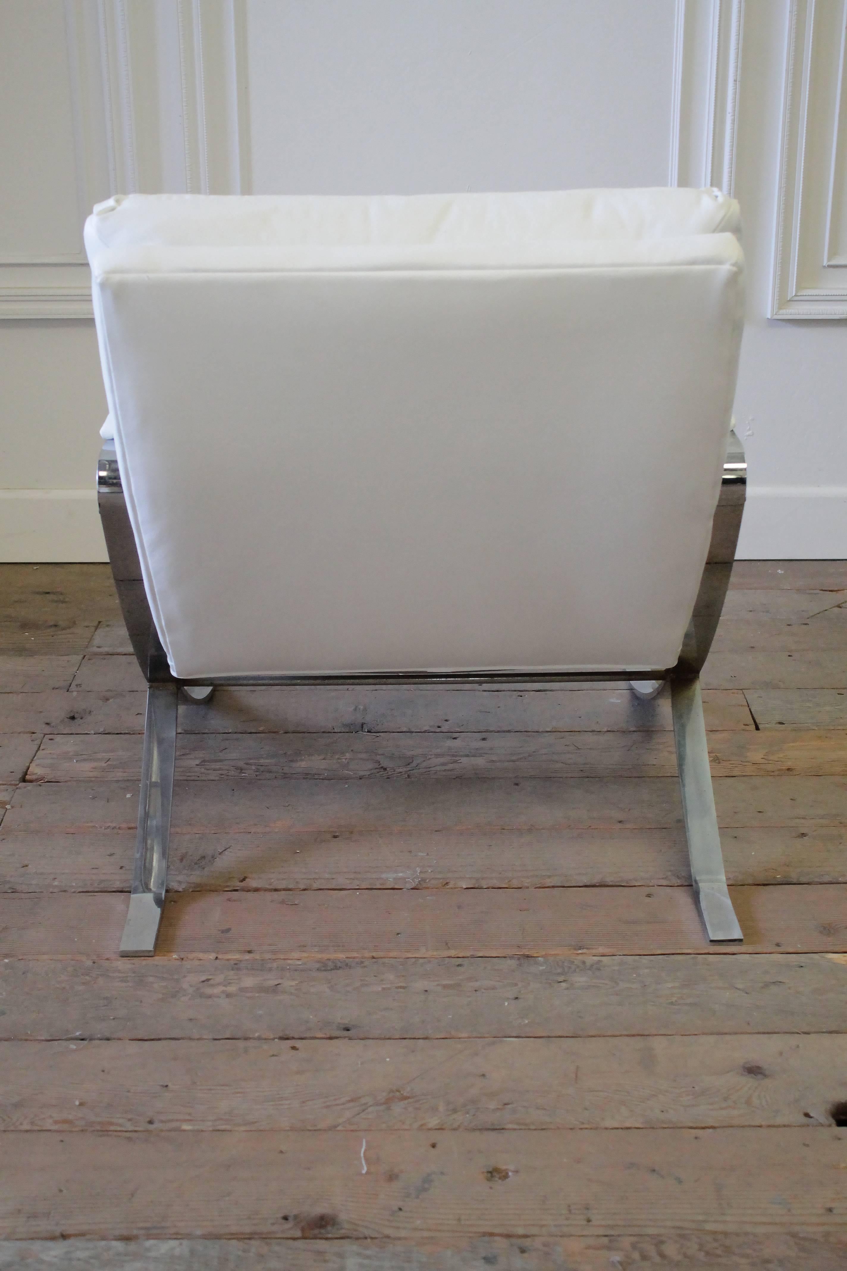 American Mid-Century Modern Leather and Chrome Lounge Chair