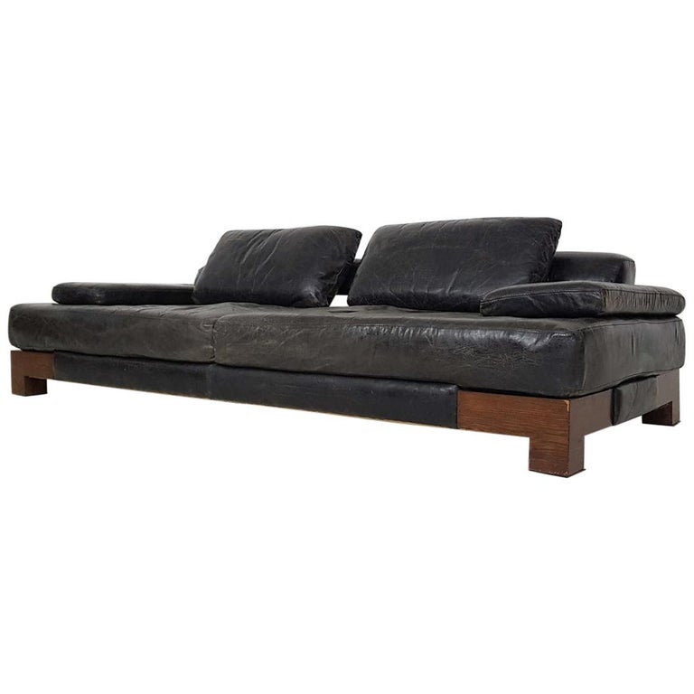 Mid Century Modern Leather And Wenge, Modern Leather Daybed Sofa