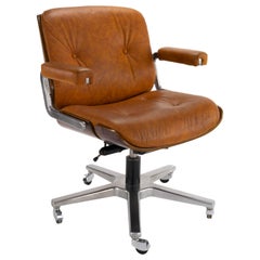 Vintage Mid-Century Modern Leather Armchair by Martin Stoll for Giroflex, Switzerland