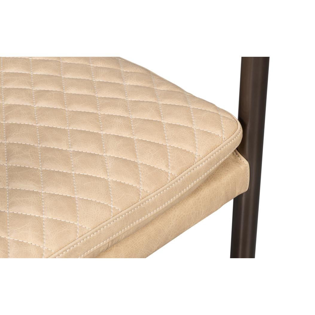 Poltrona in pelle moderna di metà secolo - Crema Cappuccino in vendita 4