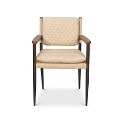 Mid-Century Modern Leather Armchair - Cappuccino Cream