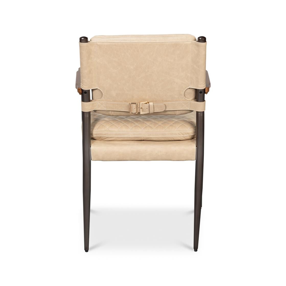 Cinese Poltrona in pelle moderna di metà secolo - Crema Cappuccino in vendita