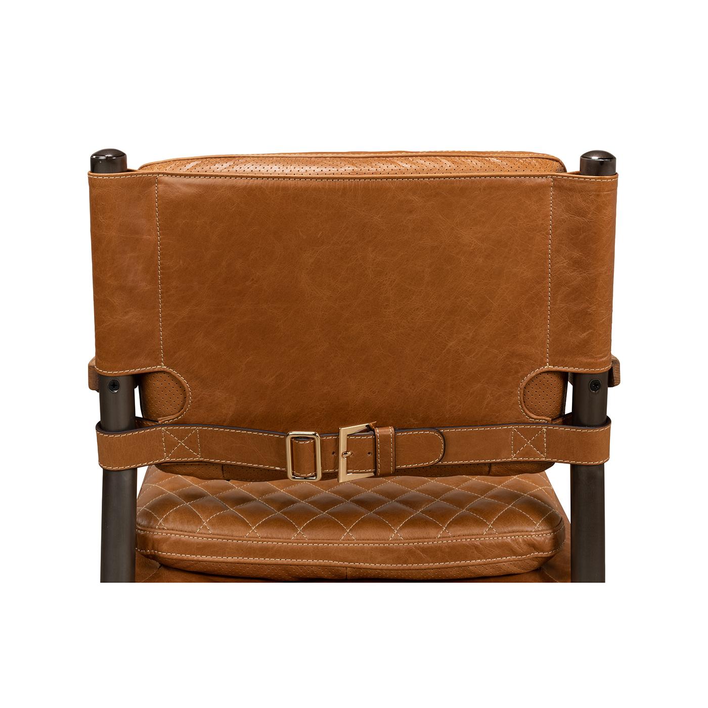 XXI secolo e contemporaneo Poltrona in pelle moderna di metà secolo in vendita