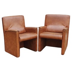Mid Century Modern Leather Armchairs from Busnelli, Italy 60s, Pair