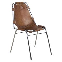 Mid-Century Modern Leather Chair Chosen by Charlotte Perriand for Les Arcs, 1960