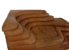 Mid-Century Modern Leather Chaise/Terazza Sofa by Ubald Klug for De Sede