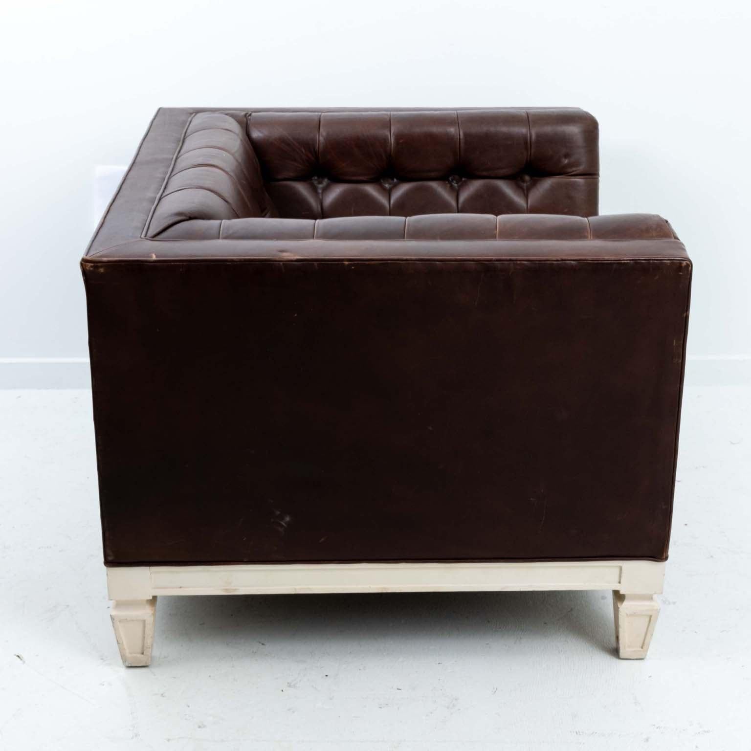 Mid Century Modern Leather Club Chair For Sale 2
