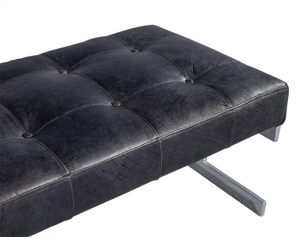 Late 20th Century Mid-Century Modern Leather Day Bed