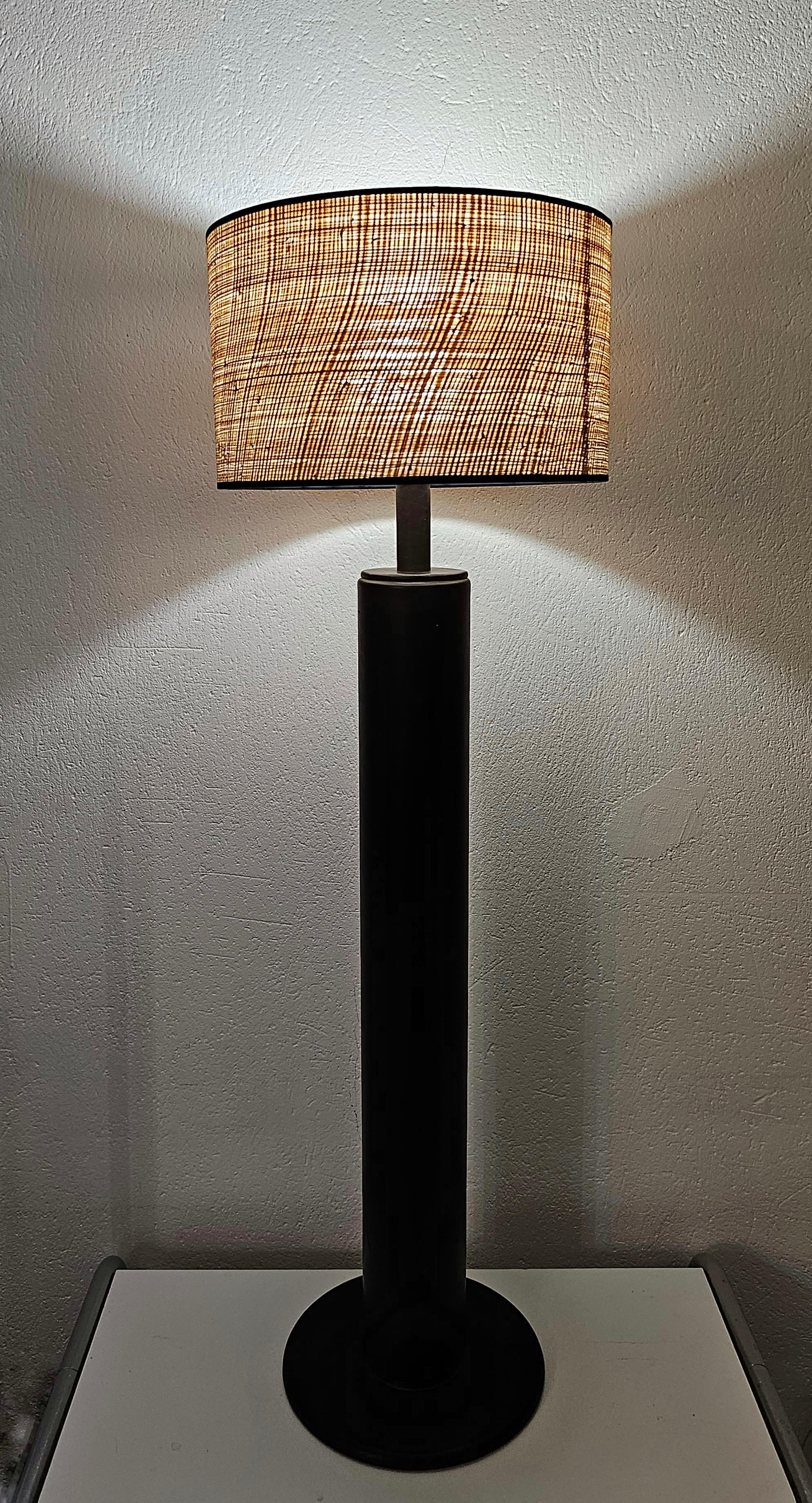 Mid Century Modern Leather Floor Lamp by Nicetin, Yugoslavia 1980s For Sale 1