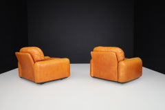 Chaises longues en cuir du milieu du siècle par Arrigo Arrigoni pour Busnelli, Italie