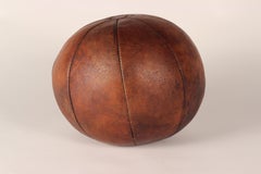Mid-Century Modern Leather Medicine Ball