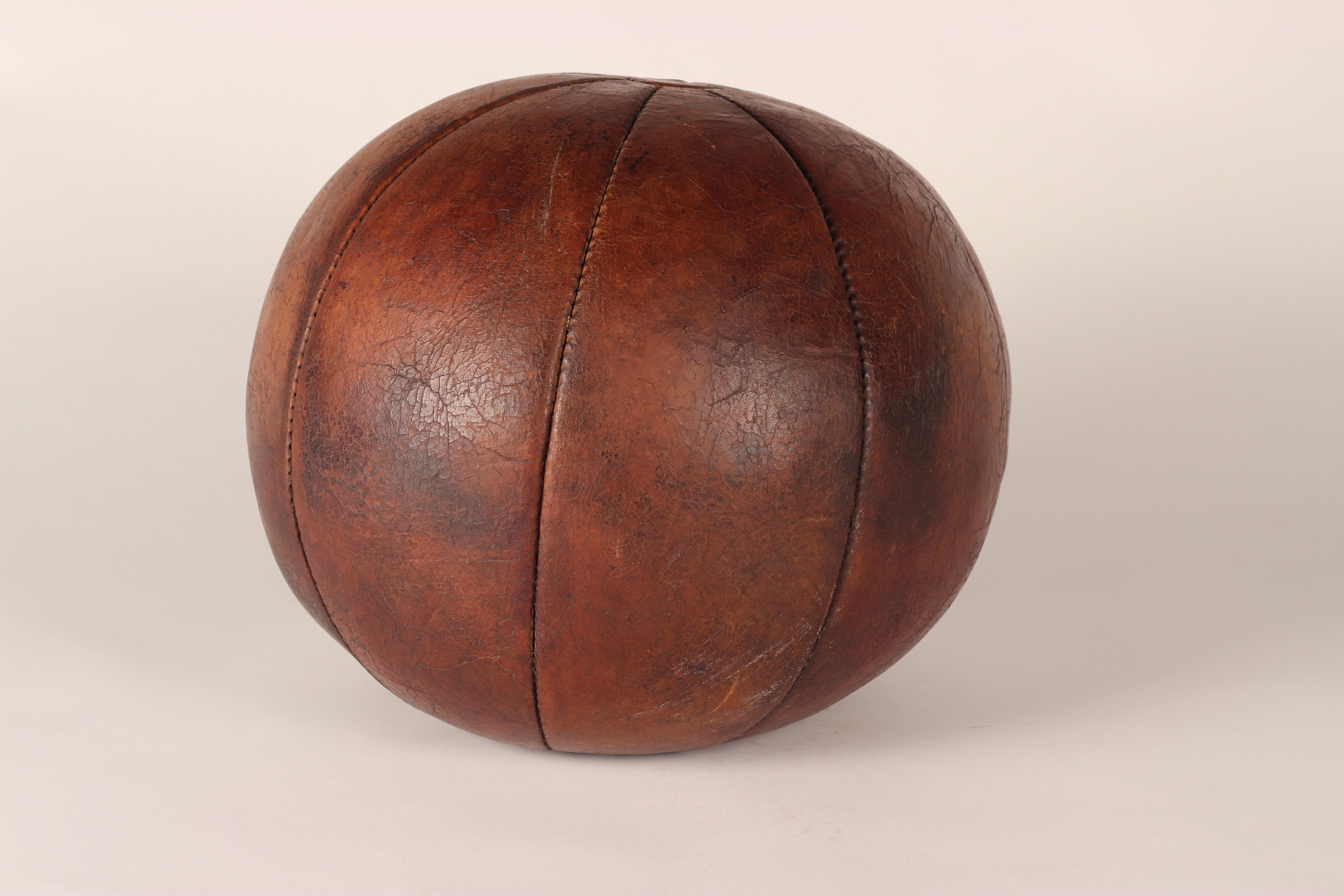 Mid-20th Century Mid-Century Modern Leather Medicine Ball For Sale