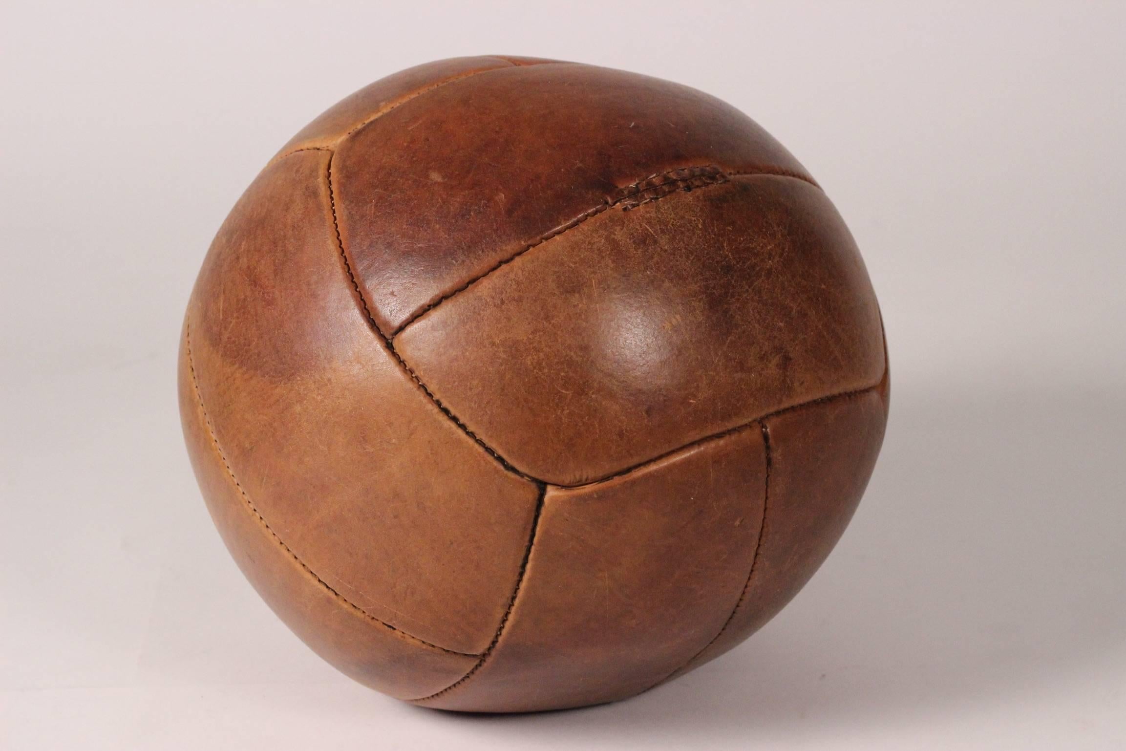 Mid-20th Century Mid-Century Modern Leather Medicine Ball