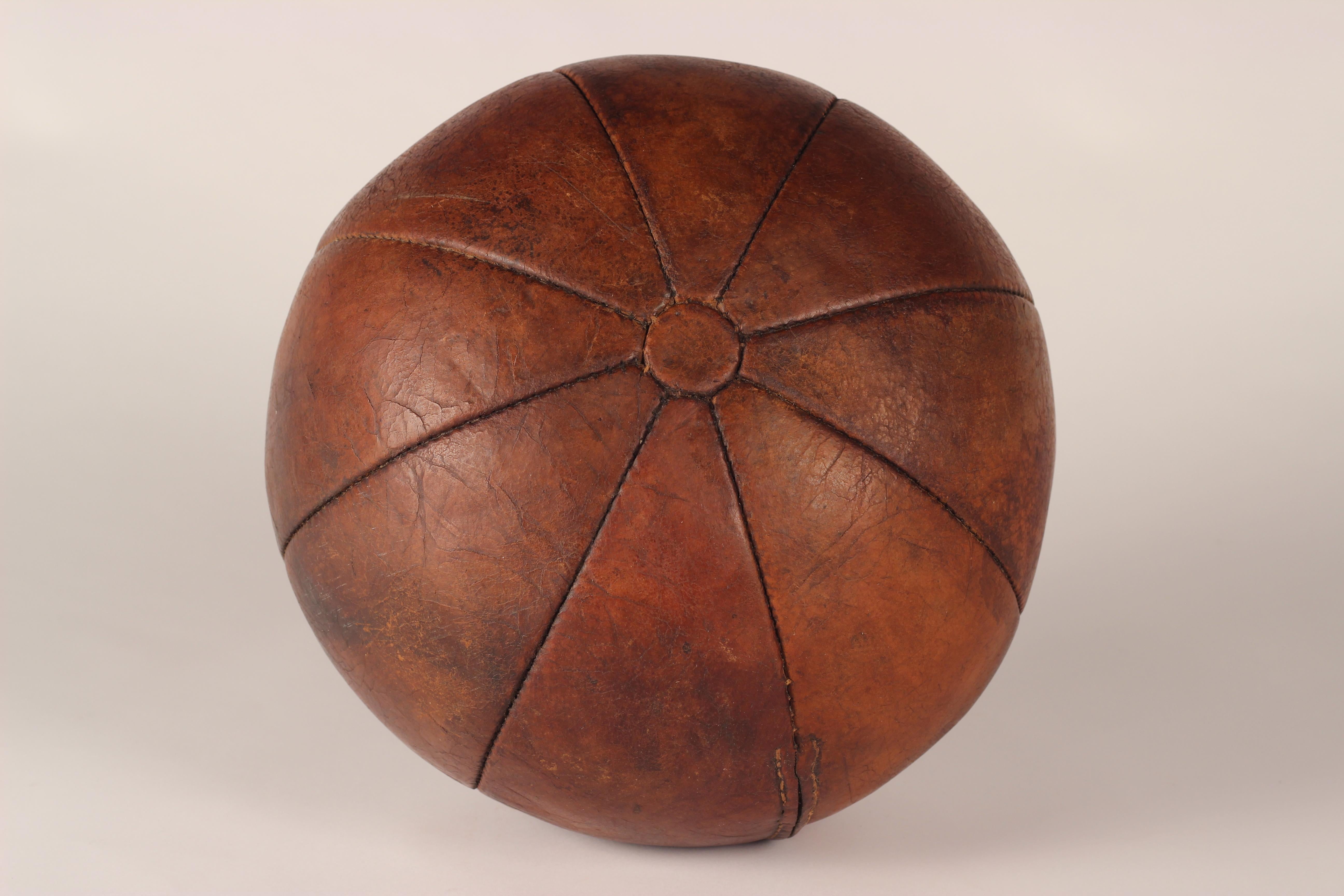 Mid-Century Modern Leather Medicine Ball For Sale 1