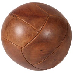 leather sphere Vintage Mid-Century Modern Leather Medicine Ball