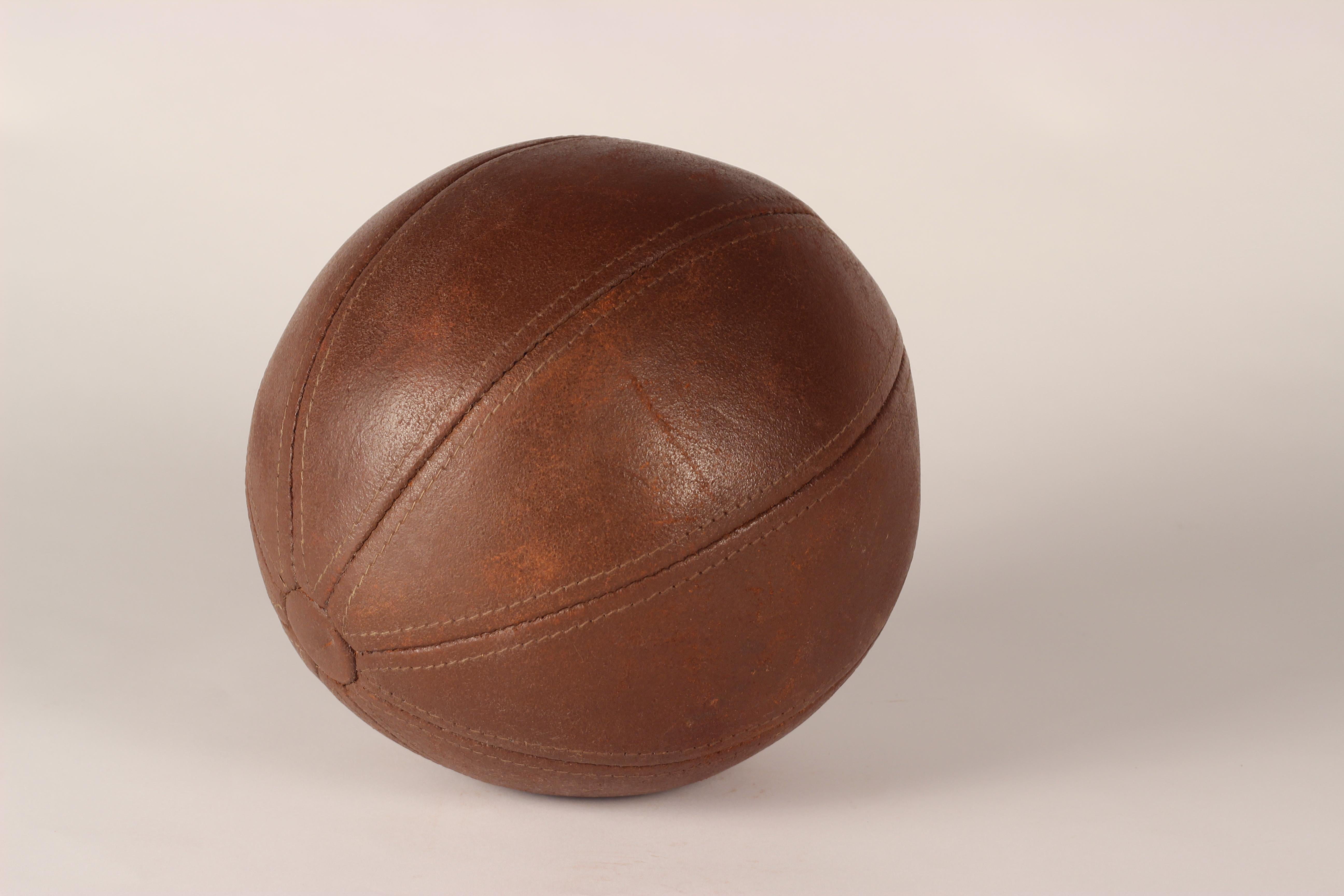 Mid-Century Modern Leather Medicine Ball Perfect for Your Gymnasium  For Sale 1