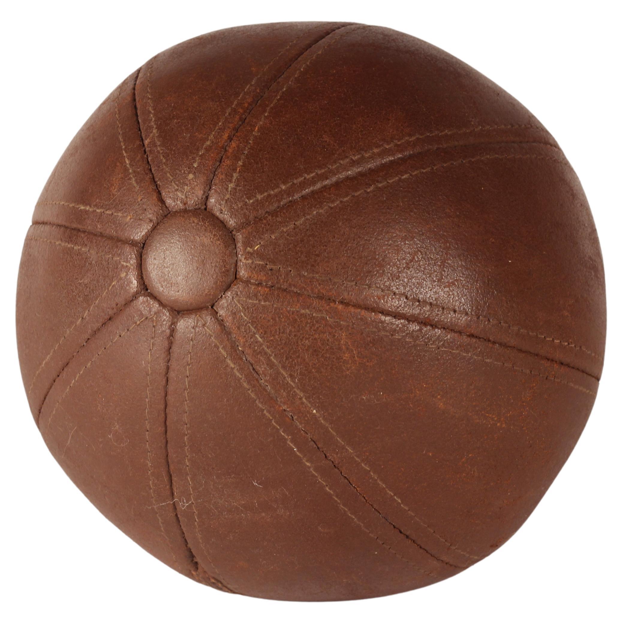 Mid-Century Modern Leather Medicine Ball Perfect for Your Gymnasium  For Sale