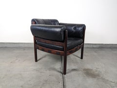 Mid Century Modern Leather & Rosewood Lounge Chair by Arne Norell, c1960s
