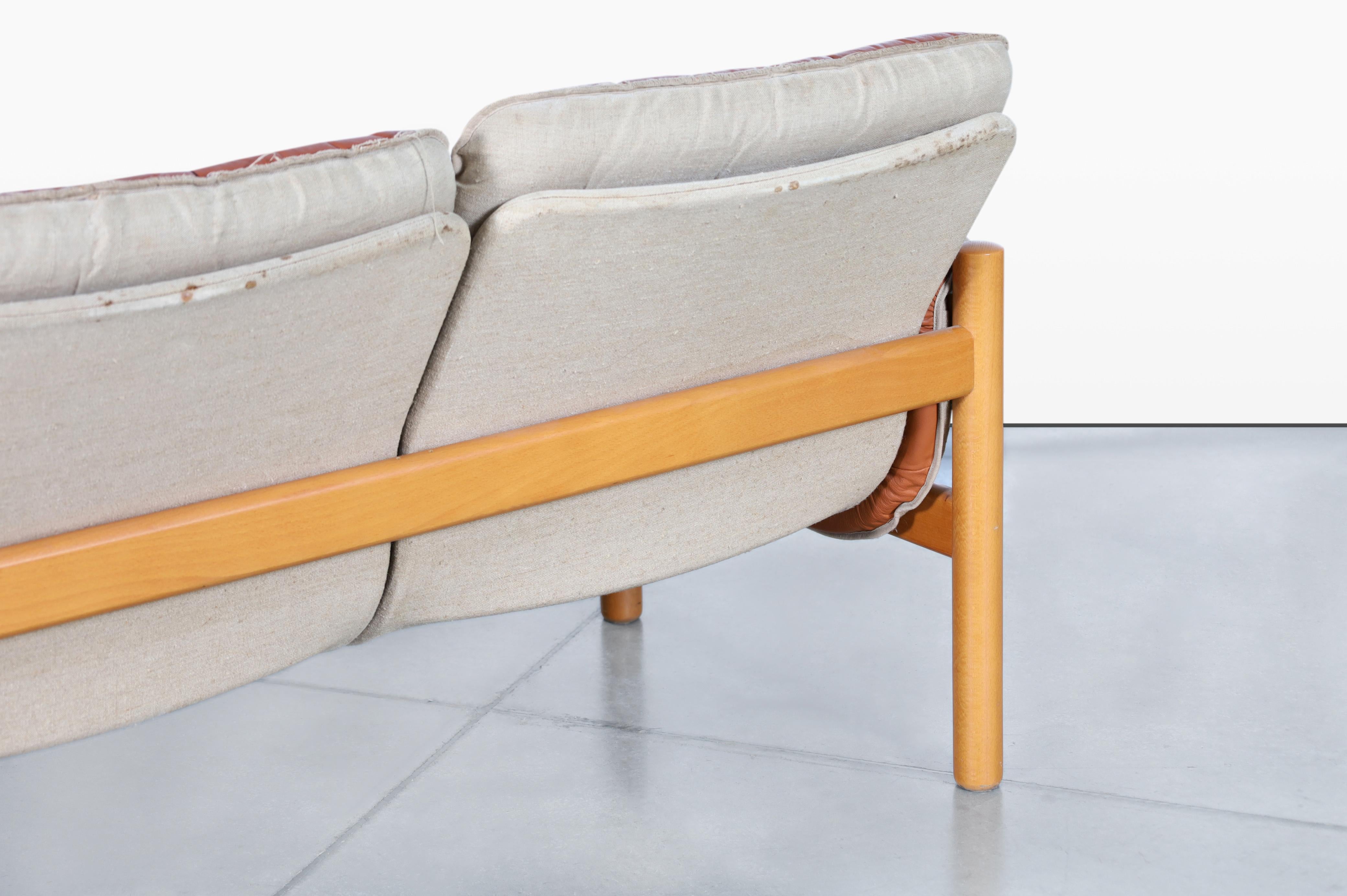Mid-Century Modern Leather 'Safari' Sofa by Kjell Nordin For Sale 6