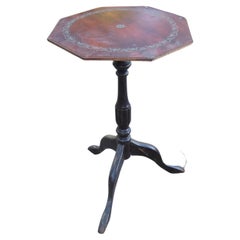 Table d'appoint en cuir mi-siècle moderne