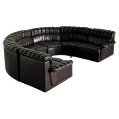 Mid-Century-Modern Leather Snake Sofa in style of De Sede DS-600 Non-Stop, 1970s