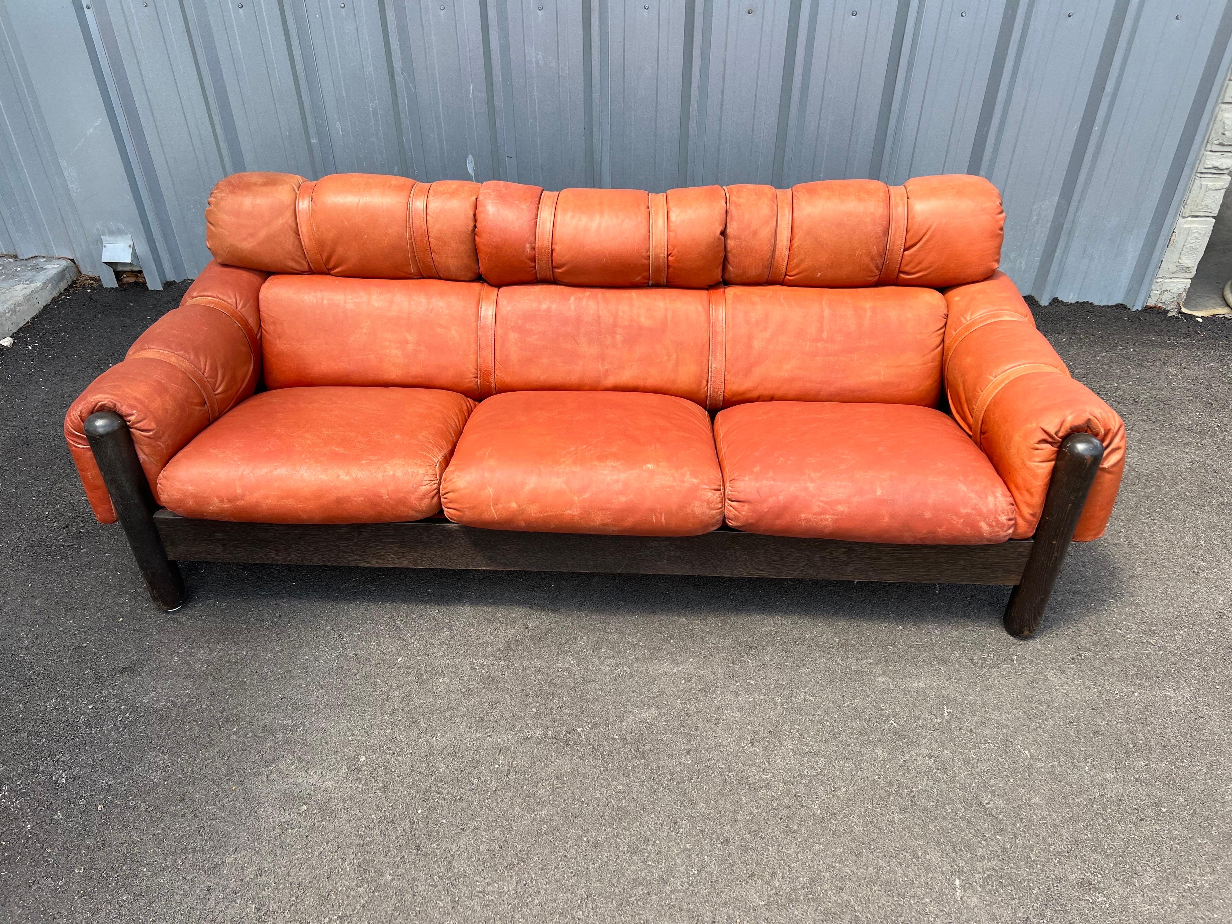 Mid-Century Scandinavian Leather Sofa by FinnArena 3