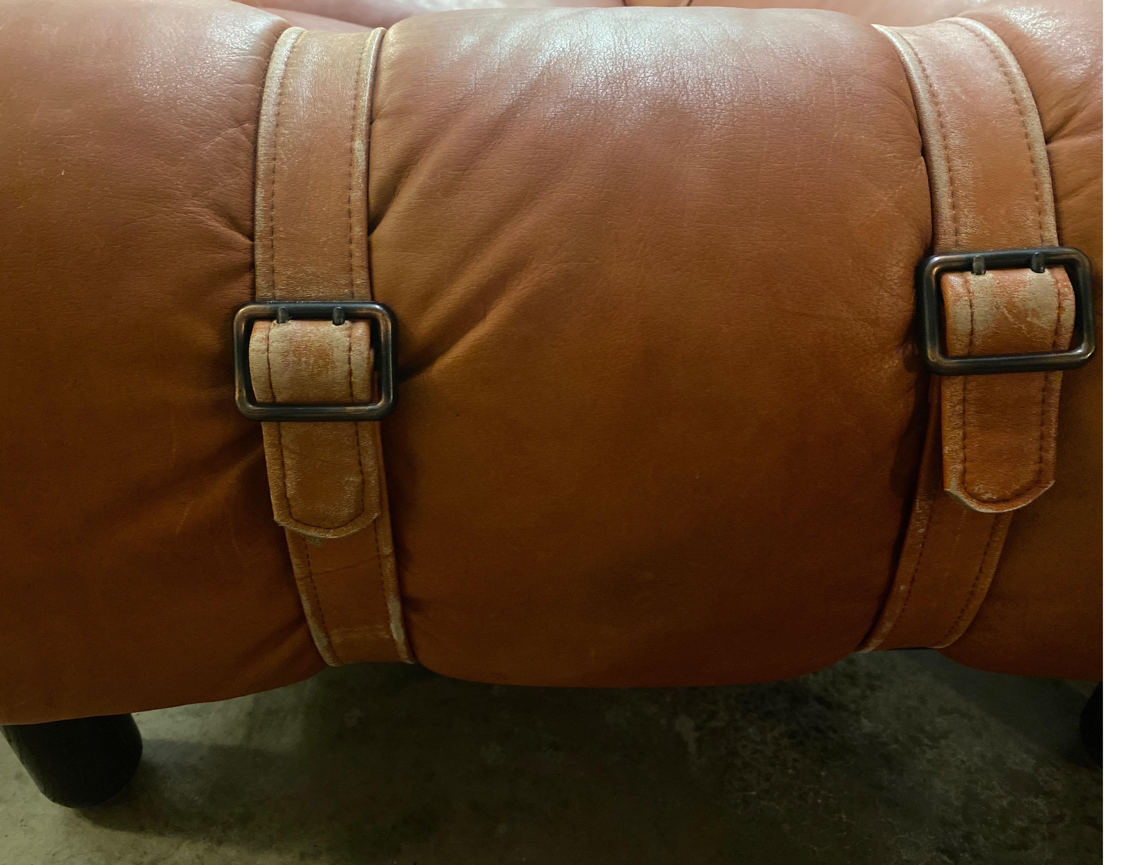 Mid-Century Scandinavian Leather Sofa by FinnArena In Good Condition In San Antonio, TX