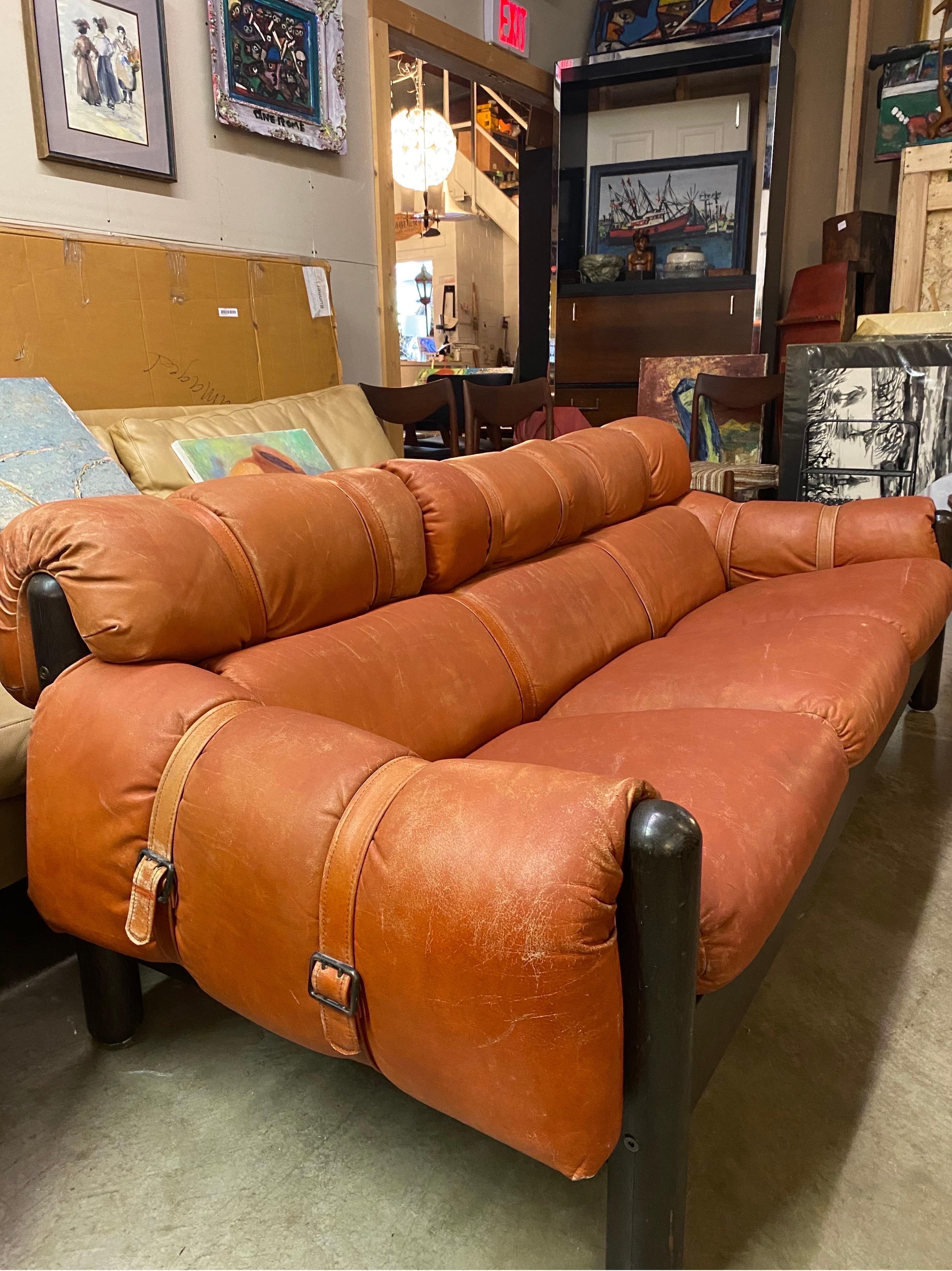 Mid-Century Scandinavian Leather Sofa by FinnArena 2
