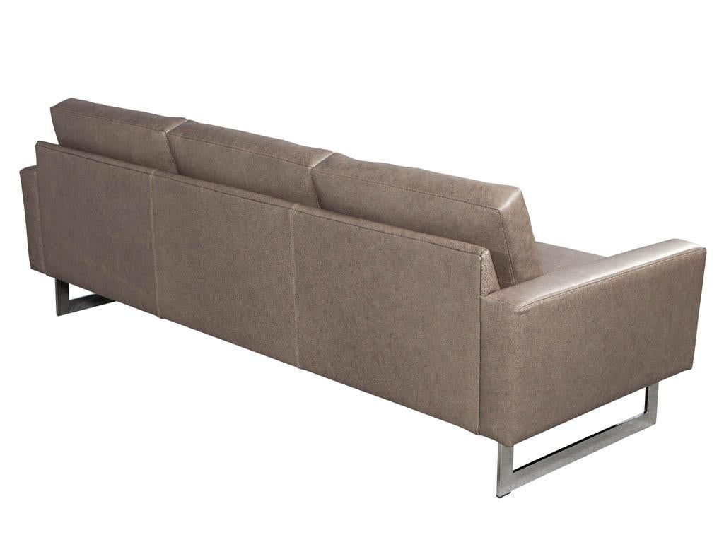 Mid-Century Modern Leather Sofa 4
