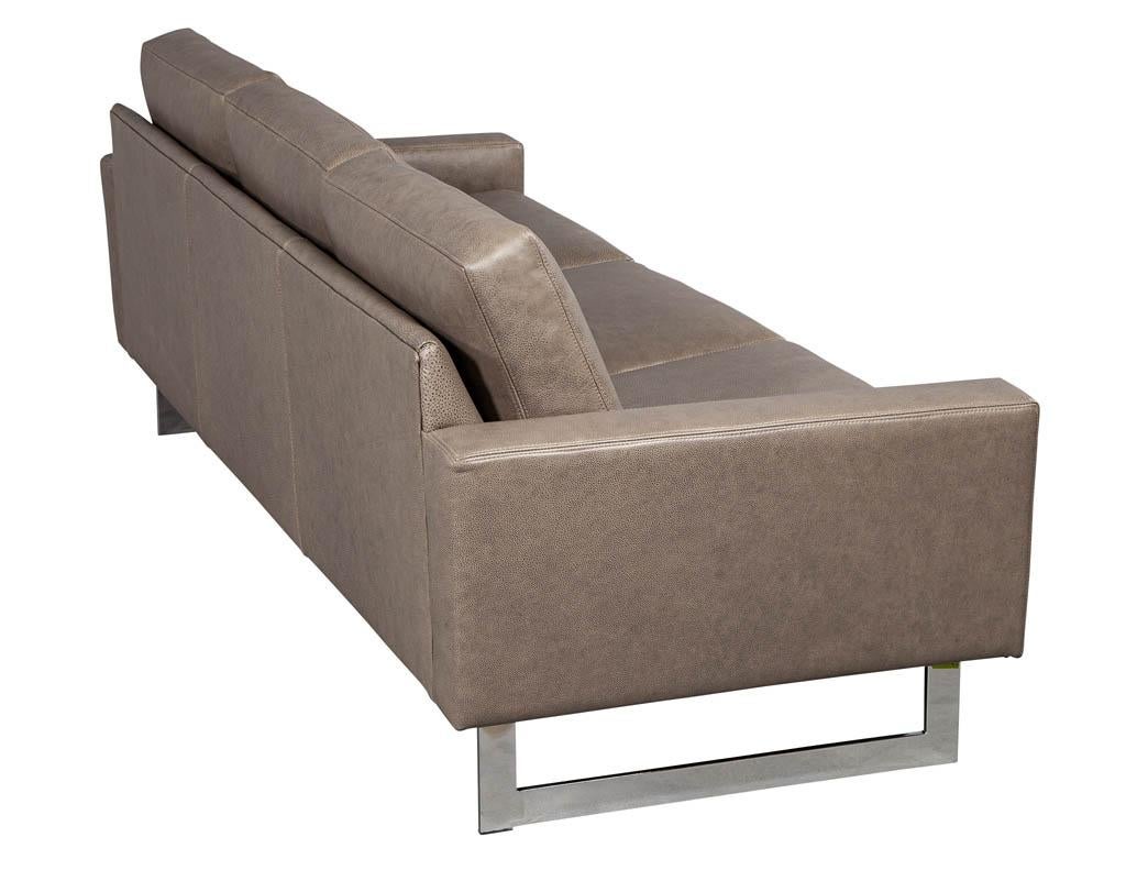 Mid-Century Modern Leather Sofa 5
