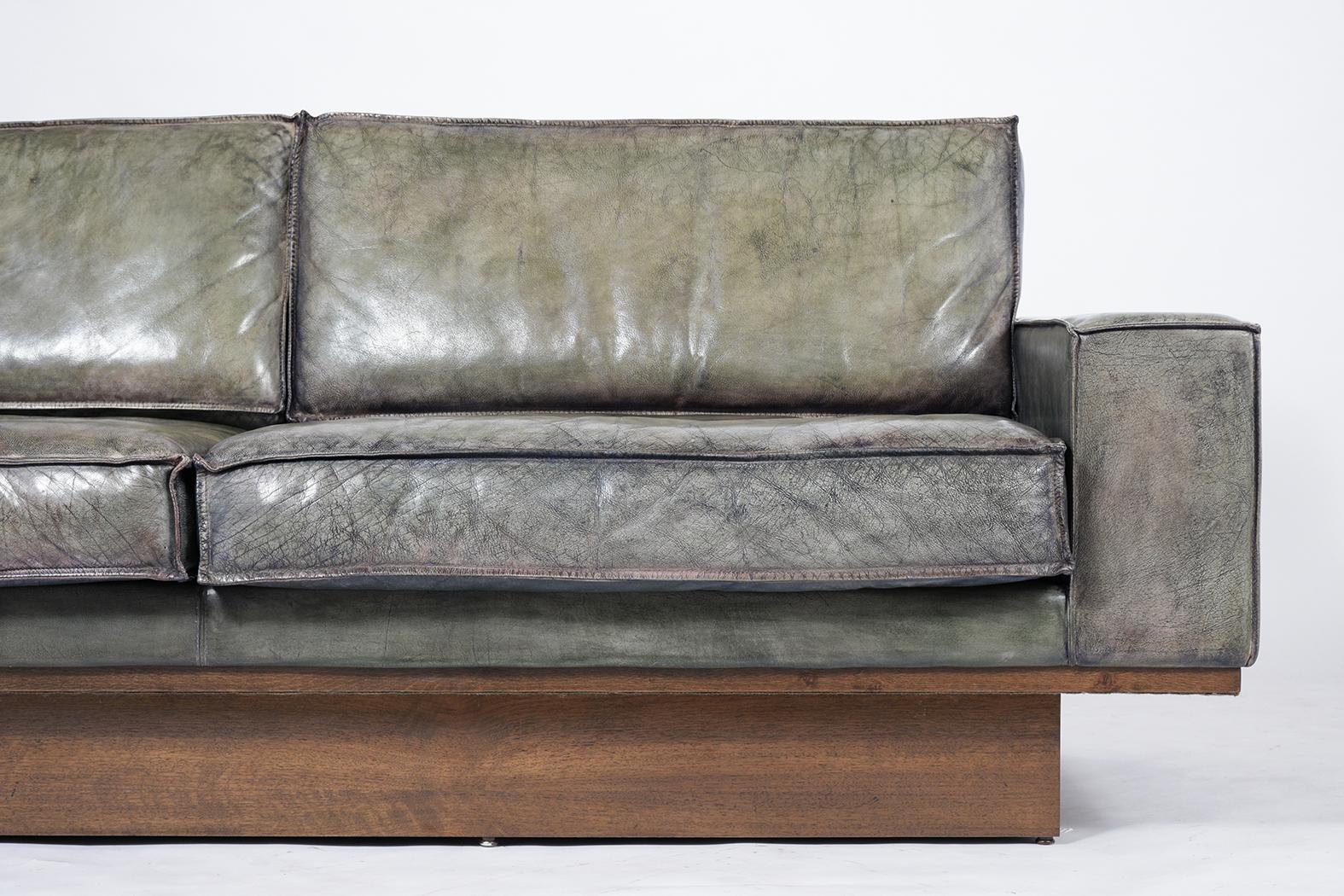 American Mid-Century Modern Leather  Sofa 