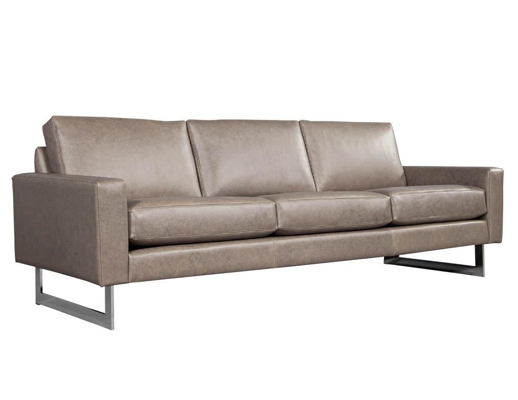 American Mid-Century Modern Leather Sofa