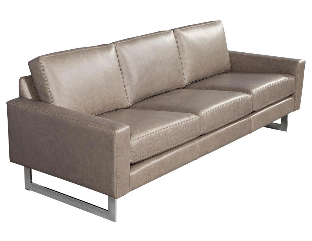 Mid-Century Modern Leather Sofa 1