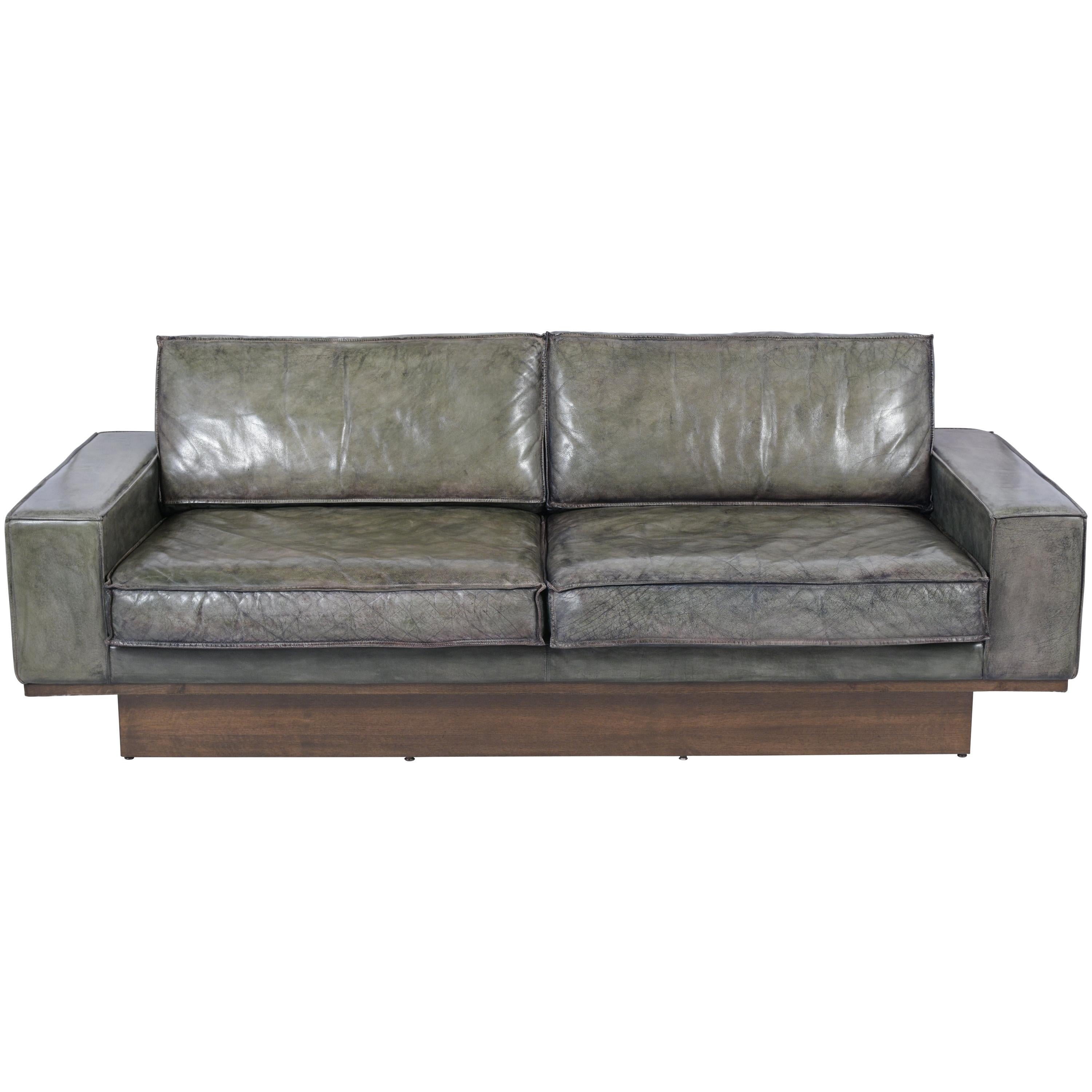 Vintage Swedish MidCentury Modern Leather Couch Sofa at 1stDibs