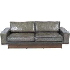 Mid-Century Modern Leather  Sofa