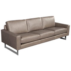 Retro Mid-Century Modern Leather Sofa